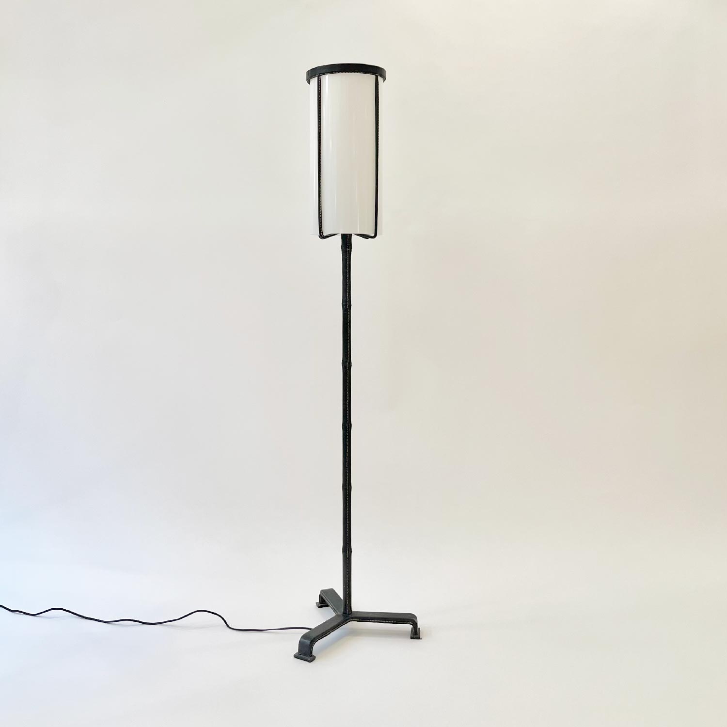 Lampadaire gainé cuir
