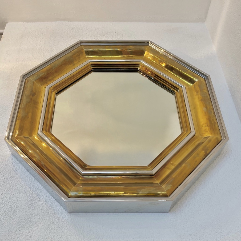 Octagonal Mirror Sandro Petti 1970s