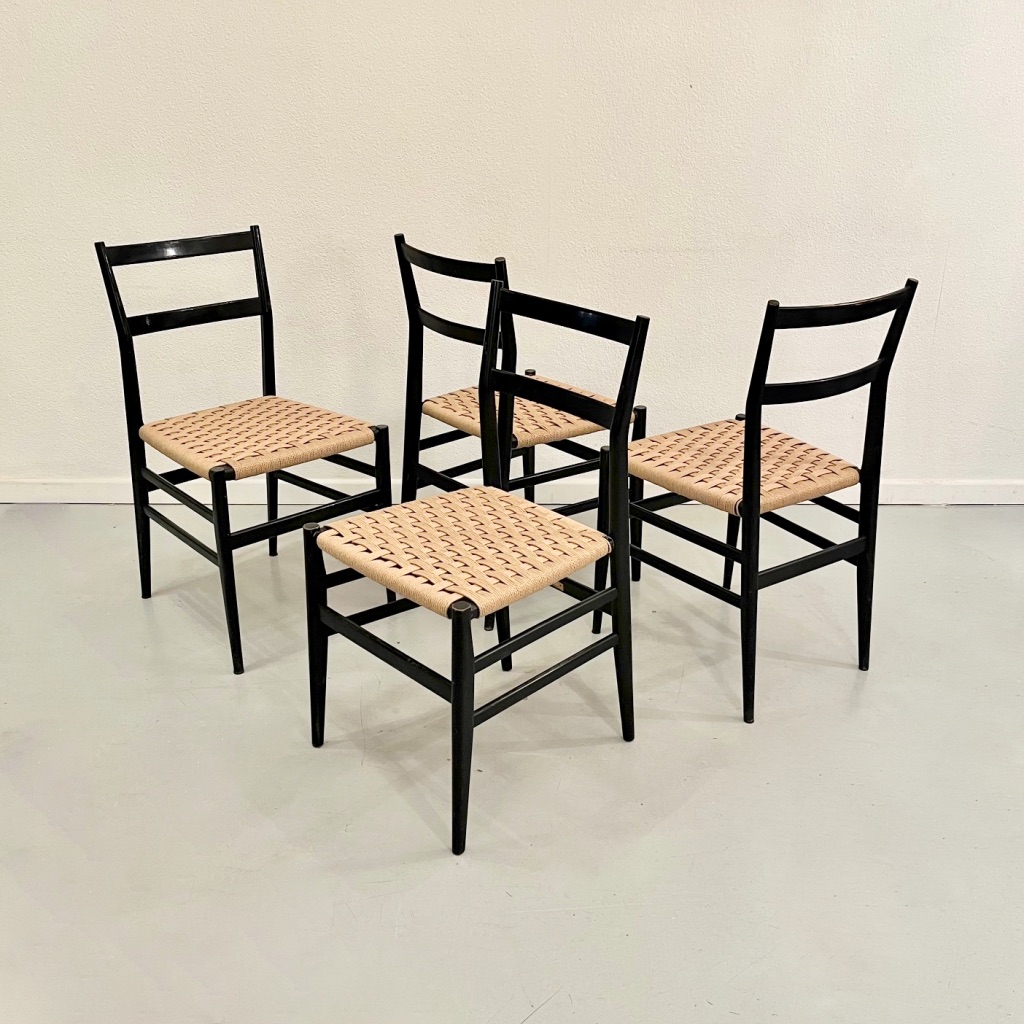 Set of 4 Leggera chairs by Gio Ponti
