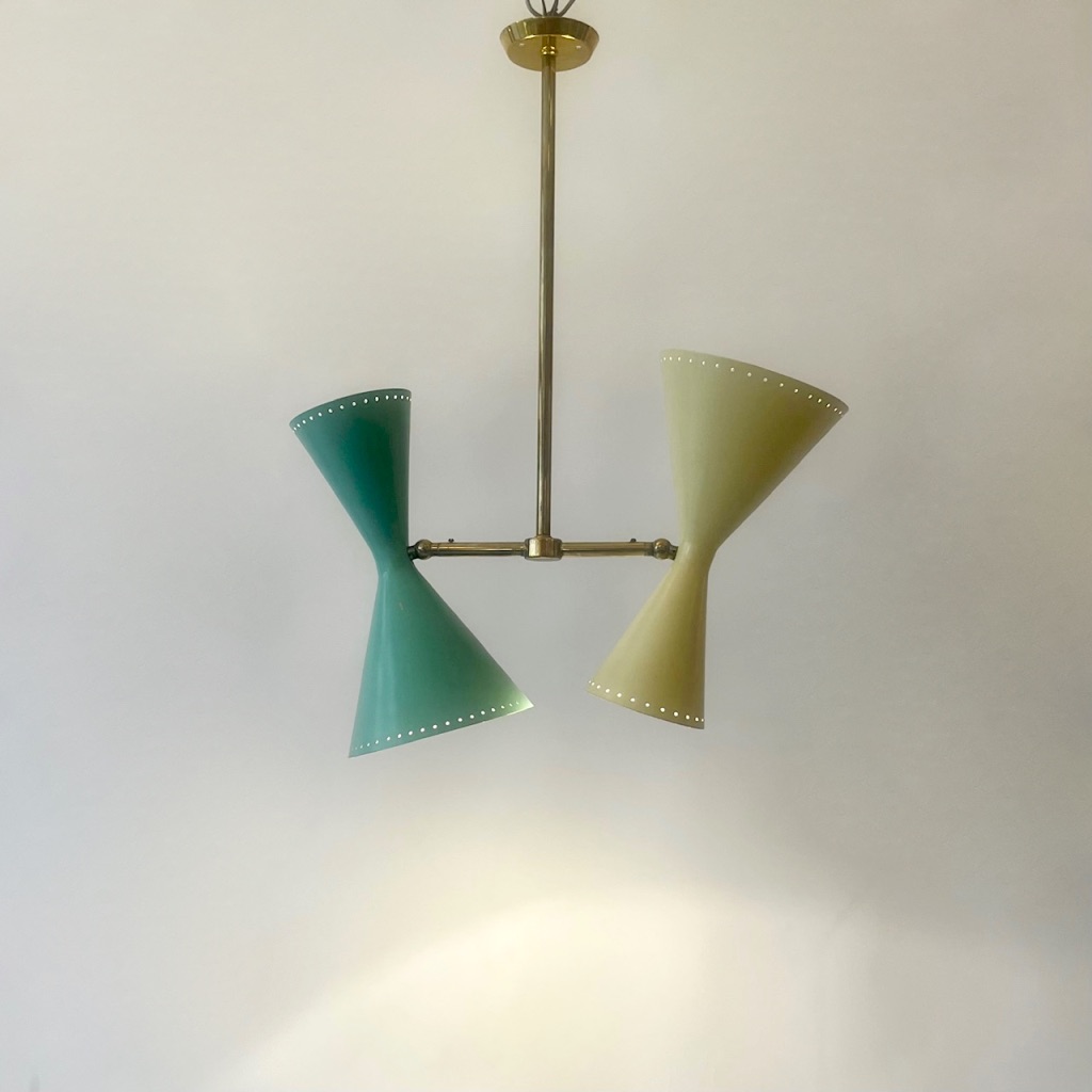 Plafonnier double 1950s