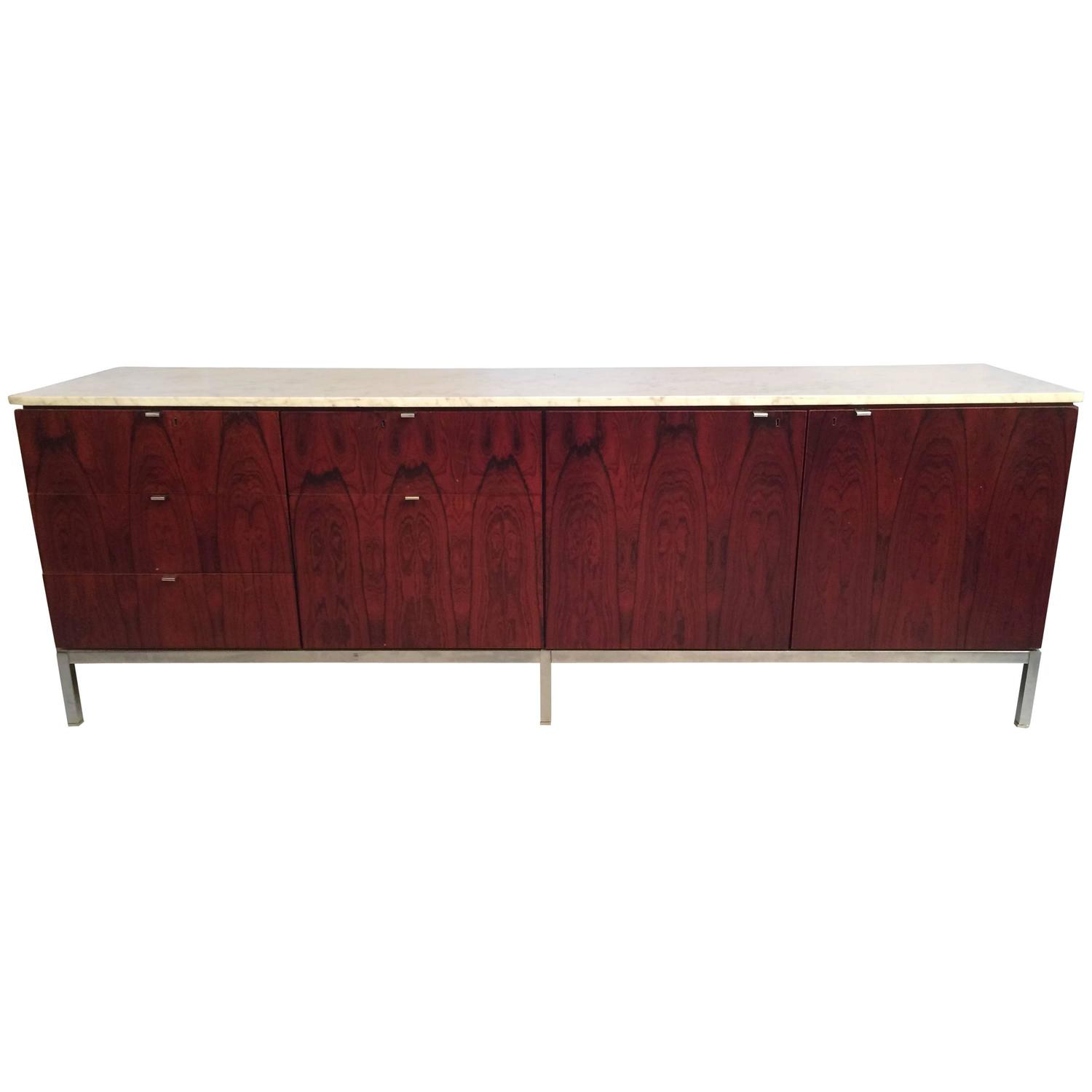 Buffet palissandre et marbre Florence Knoll